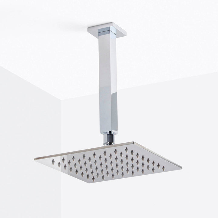 Devon 2 Way Pressure Balance Complete Shower Set - Ceiling Mount - 8" Brass/Polished Chrome