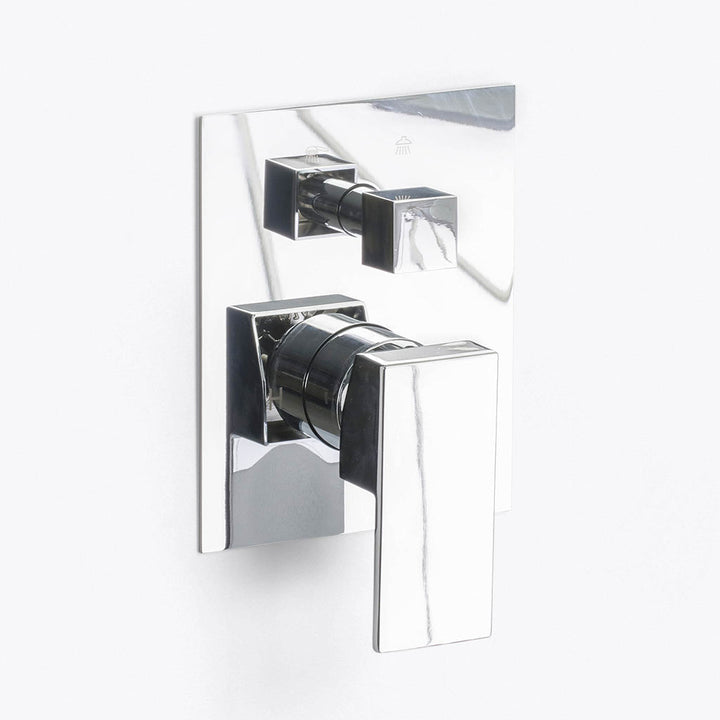 Devon 2 Way Pressure Balance Complete Shower Set - Ceiling Mount - 12" Brass/Polished Chrome