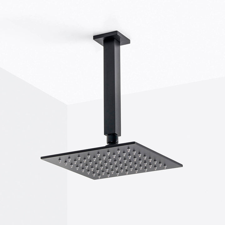 Devon 2 Way Pressure Balance Complete Shower Set - Ceiling Mount - 8" Brass/Matt Black