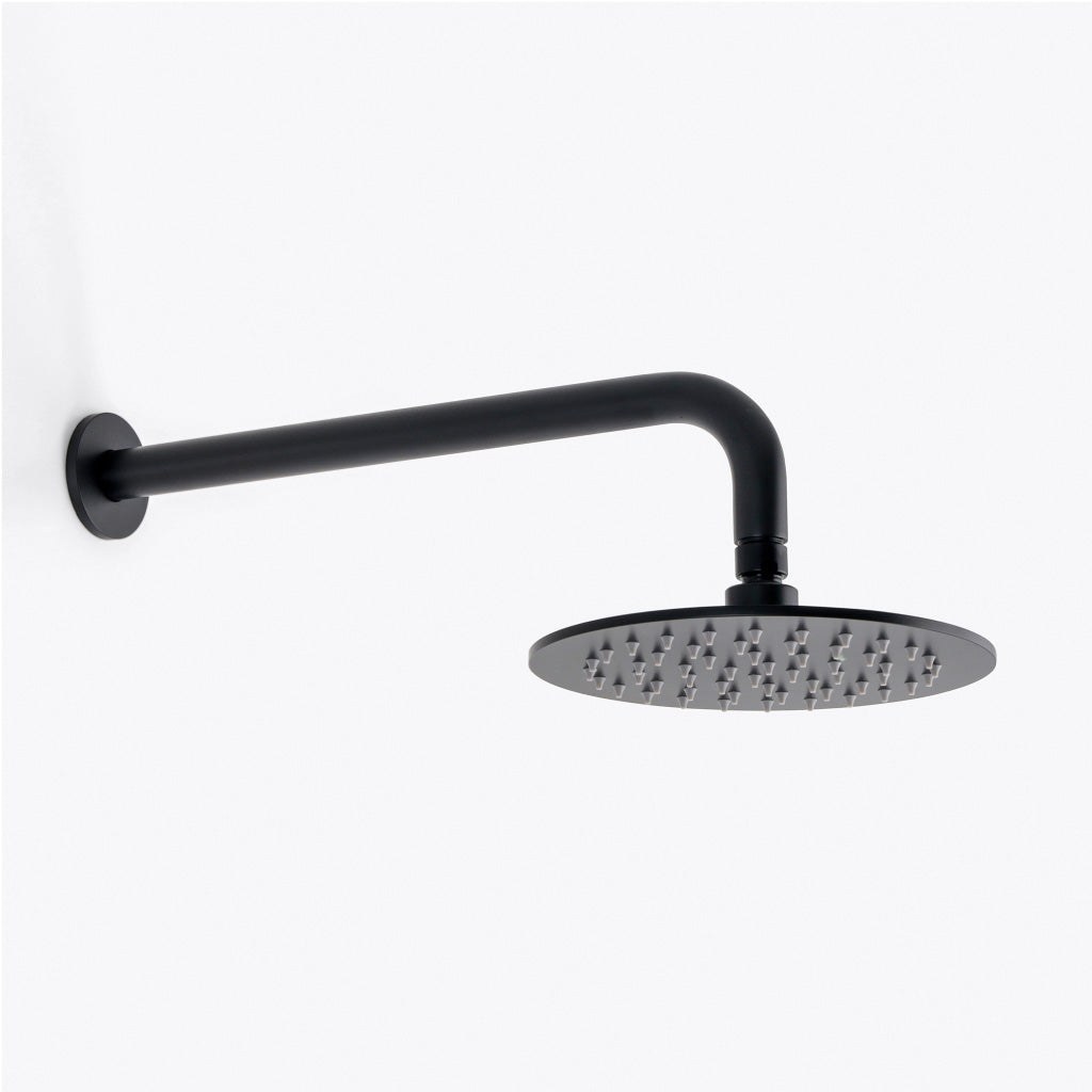 Metro 1-Way Pressure Balance Trim Complete Shower Set - Wall Mount - 8" Brass/Matt Black