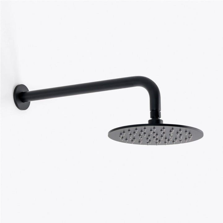 Metro 1-Way Pressure Balance Trim Complete Shower Set - Wall Mount - 8" Brass/Matt Black