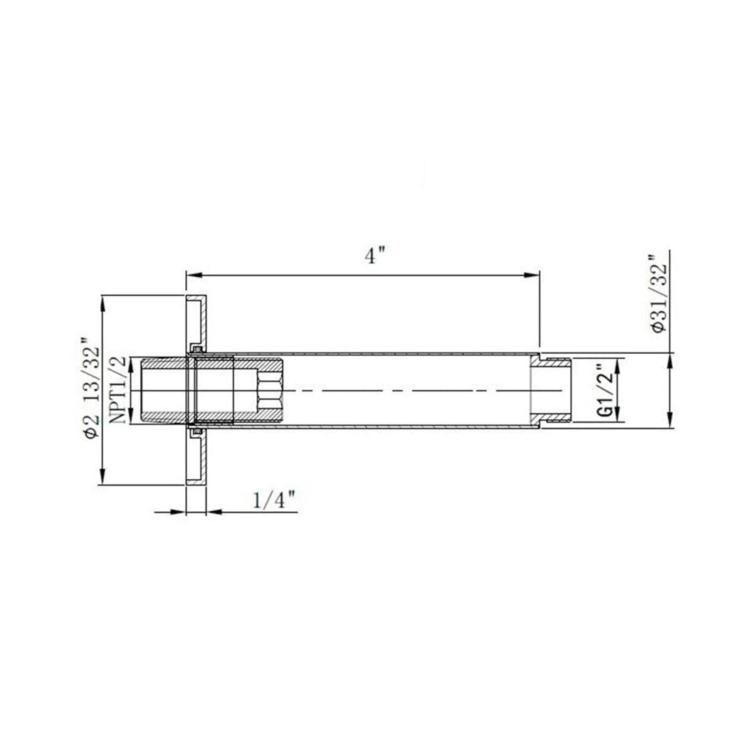 Metro 2-3 Way Thermostatic Trim Complete Shower Set - Ceiling Mount - 12" Brass/Polished Nickel