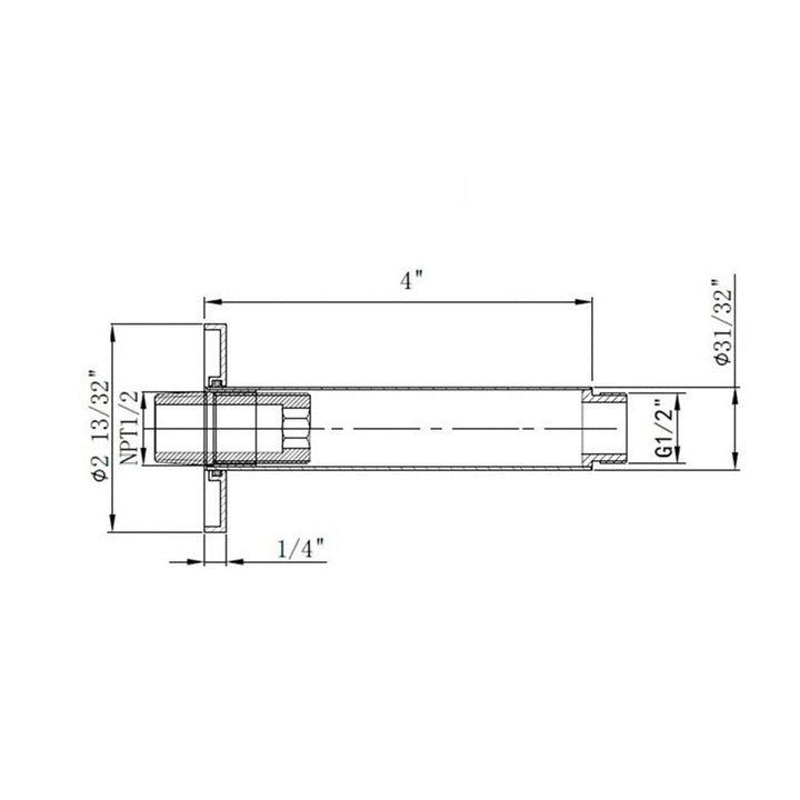Metro 2-3 Way Thermostatic Trim Complete Shower Set - Ceiling Mount - 12" Brass/Polished Nickel