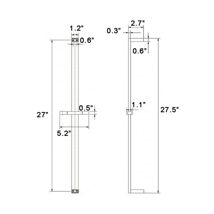 Metro 2-3 Way Thermostatic Trim Complete Shower Set - Ceiling Mount - 8" Brass/Polished Nickel