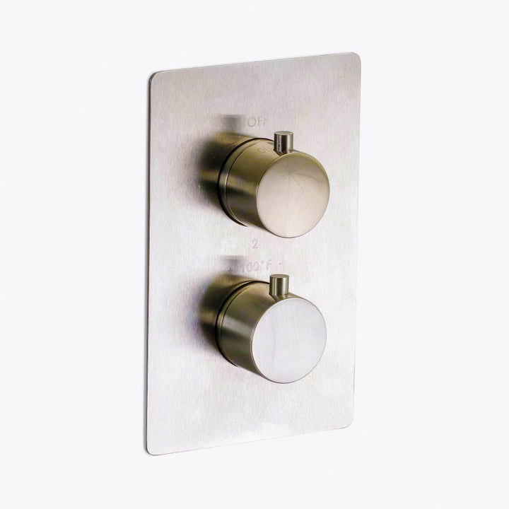 Metro 2-3 Way Thermostatic Trim Complete Shower Set - Wall Mount - 12" Brass/Polished Nickel