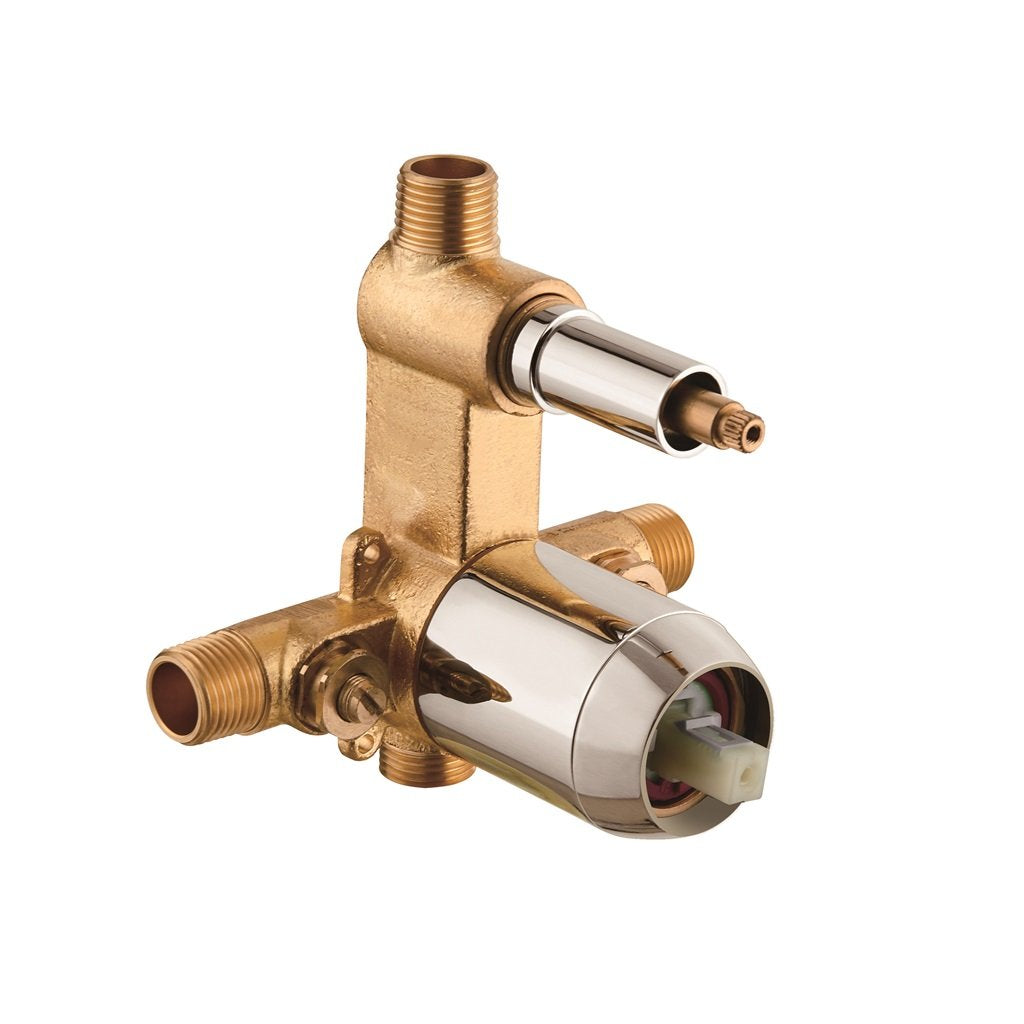 Metro 2-Way Pressure Balance Trim Complete Shower Set - Wall Mount - 12" Brass/Brushed Nickel
