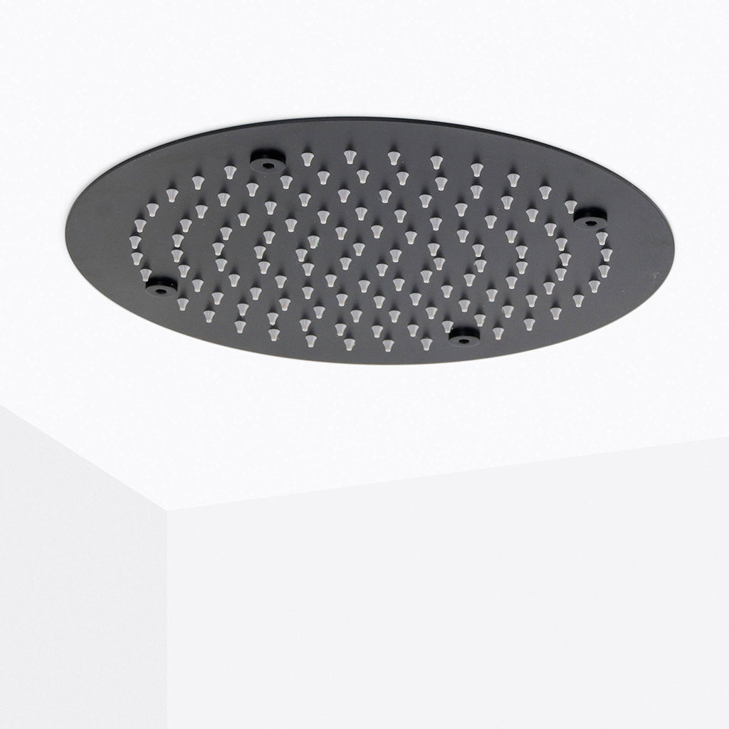 Metro 2 Way Thermostatic Complete Shower Set - Ceiling Mount - 16" Brass/Matt Black