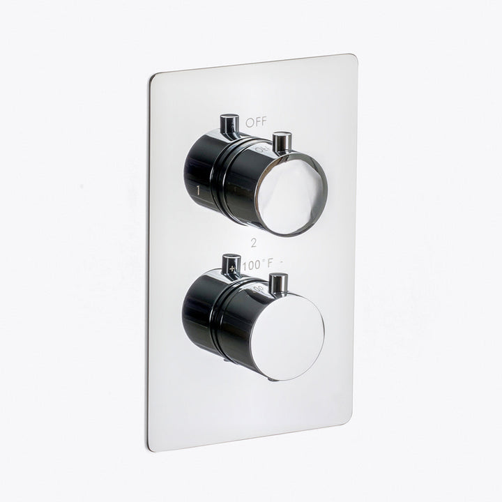 Metro 3 Way Thermostatic Complete Shower Set - Ceiling Mount - 12" Brass/Polished Chrome