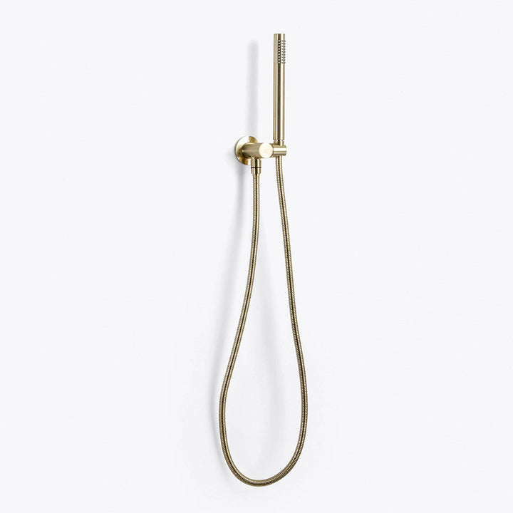 Metro 3 Way Thermostatic Complete Shower Set - Ceiling Mount - 16" Brass/Satin Brass
