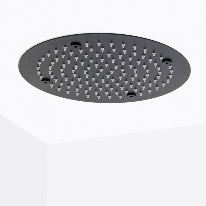 Metro 3 Way Thermostatic Complete Shower Set - Ceiling Mount - 12" Brass/Matt Black