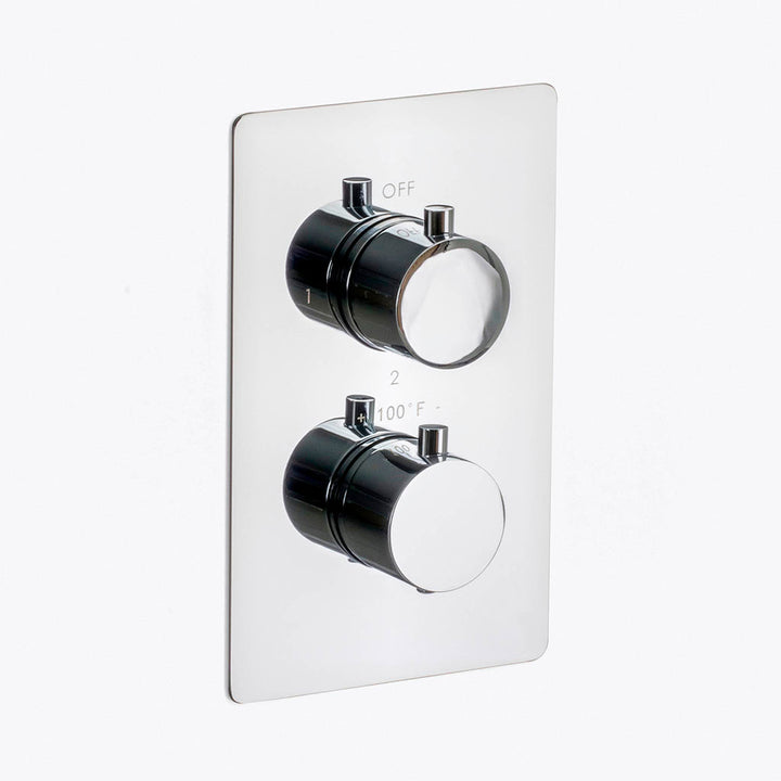 Metro 3 Way Thermostatic Complete Shower Set: 12" Ceiling &amp; 4" Wall Mount Shower Heads with Handheld - Brass/Polished Chrome
