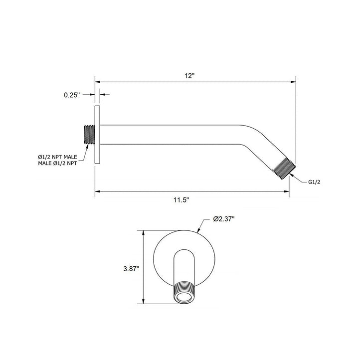 Metro 3 Way Thermostatic Complete Shower Set: 12" Ceiling &amp; 4" Wall Mount Shower Heads with Handheld - Brass/Polished Chrome