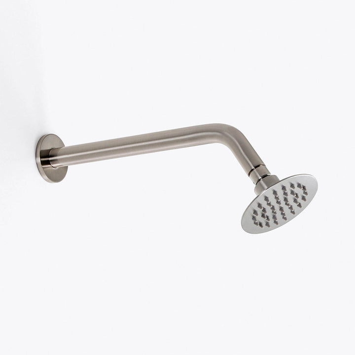 Metro 3 Way Thermostatic Complete Shower Set: 12" Ceiling &amp; 4" Wall Mount Shower Heads with Handheld - Brass/Brushed Nickel