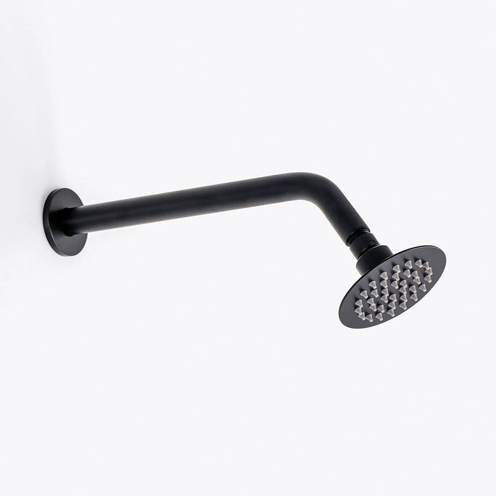 Metro 3 Way Thermostatic Complete Shower Set: 12" Ceiling &amp; 4" Wall Mount Shower Heads with Handheld - Brass/Matt Black