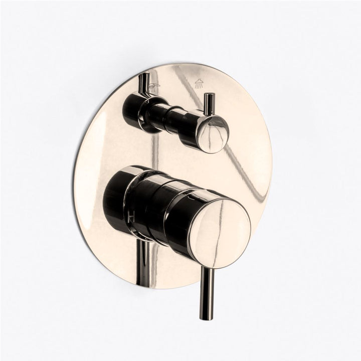 Metro 2 Way Pressure Balance Complete Shower Set - Wall Mount - 8" Brass/Polished Nickel