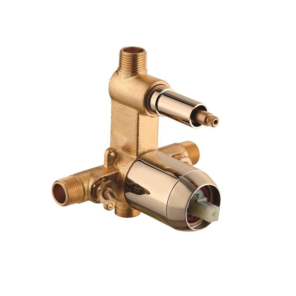 Metro 2 Way Pressure Balance Complete Shower Set - Wall Mount - 12" Brass/Polished Nickel
