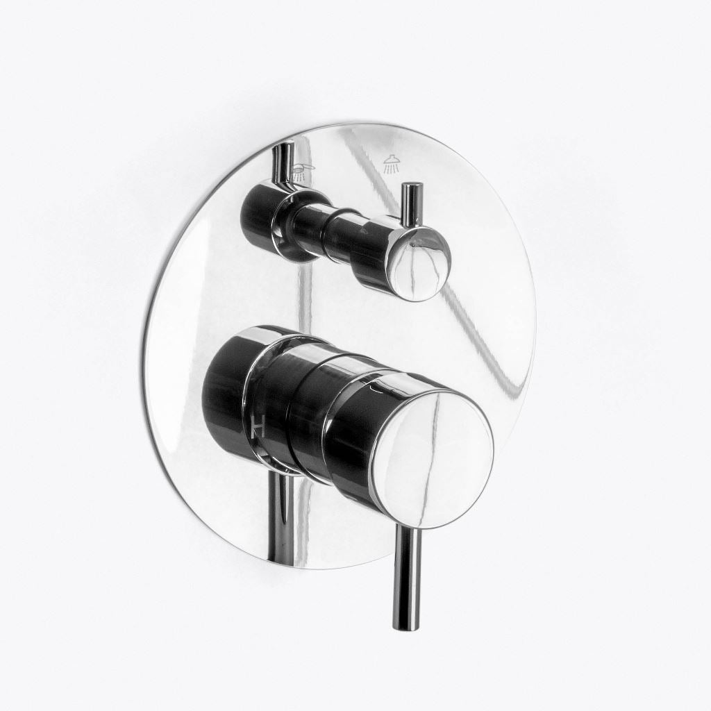 Metro 2 Way Pressure Balance Complete Shower Set - Wall Mount - 12" Brass/Polished Chrome