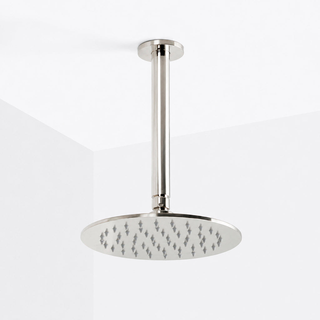 Metro 2 Way Pressure Balance Complete Shower Set - Ceiling Mount - 8" Brass/Polished Nickel
