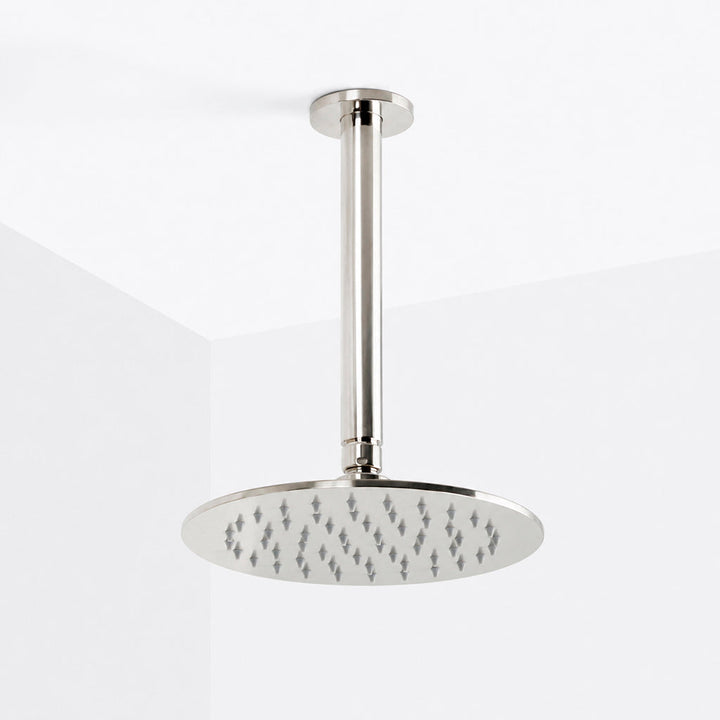 Metro 2 Way Pressure Balance Complete Shower Set - Ceiling Mount - 8" Brass/Polished Nickel