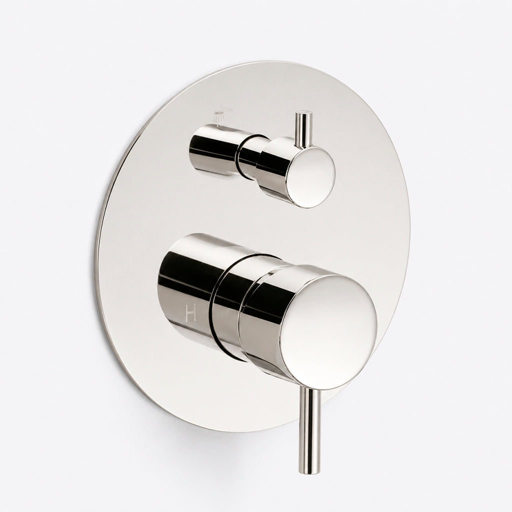 Metro 2 Way Pressure Balance Complete Shower Set - Ceiling Mount - 12" Brass/Polished Nickel