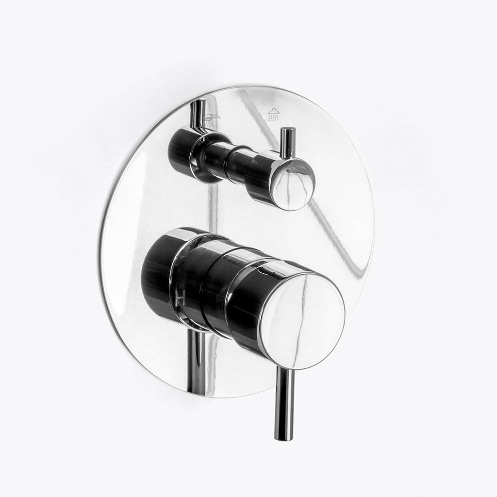 Metro 2 Way Pressure Balance Complete Shower Set - Ceiling Mount - 12" Brass/Polished Chrome