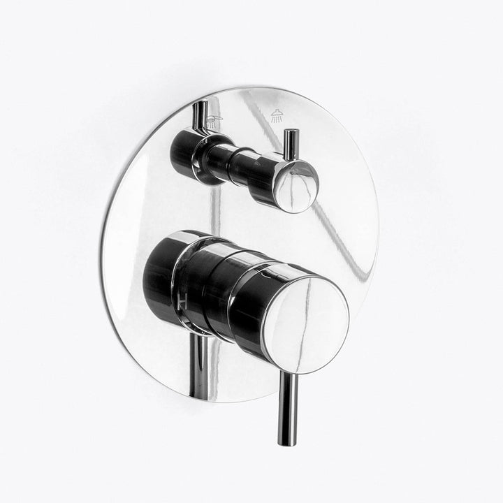 Metro 2 Way Pressure Balance Complete Shower Set - Ceiling Mount - 12" Brass/Polished Chrome