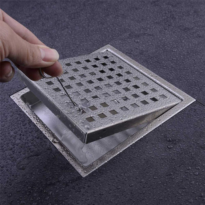 Shower Complements Grid Shower Drain - Floor Mount - 4" Stainless Steel/Brushed Stainless Steel