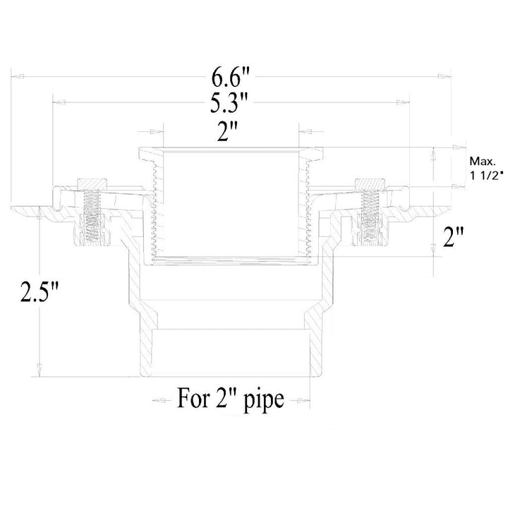 Shower Complements Linear Tile-In Shower Drain - Floor Mount - 18" Stainless Steel/Tile