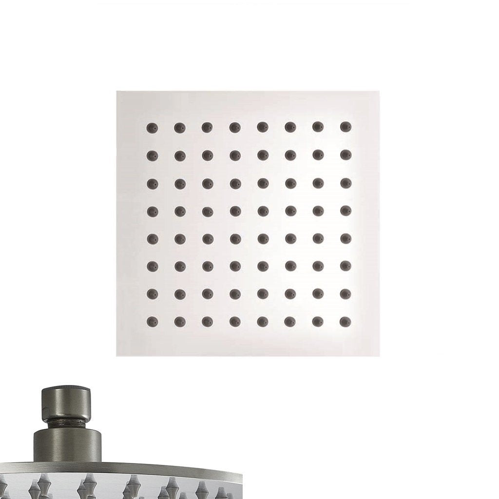 Devon Complete Square Shower Head - Ceiling Mount - 8" Brass/Polished Chrome