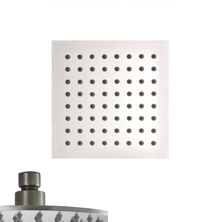 Devon Complete Square Shower Head - Ceiling Mount - 8" Brass/Polished Chrome