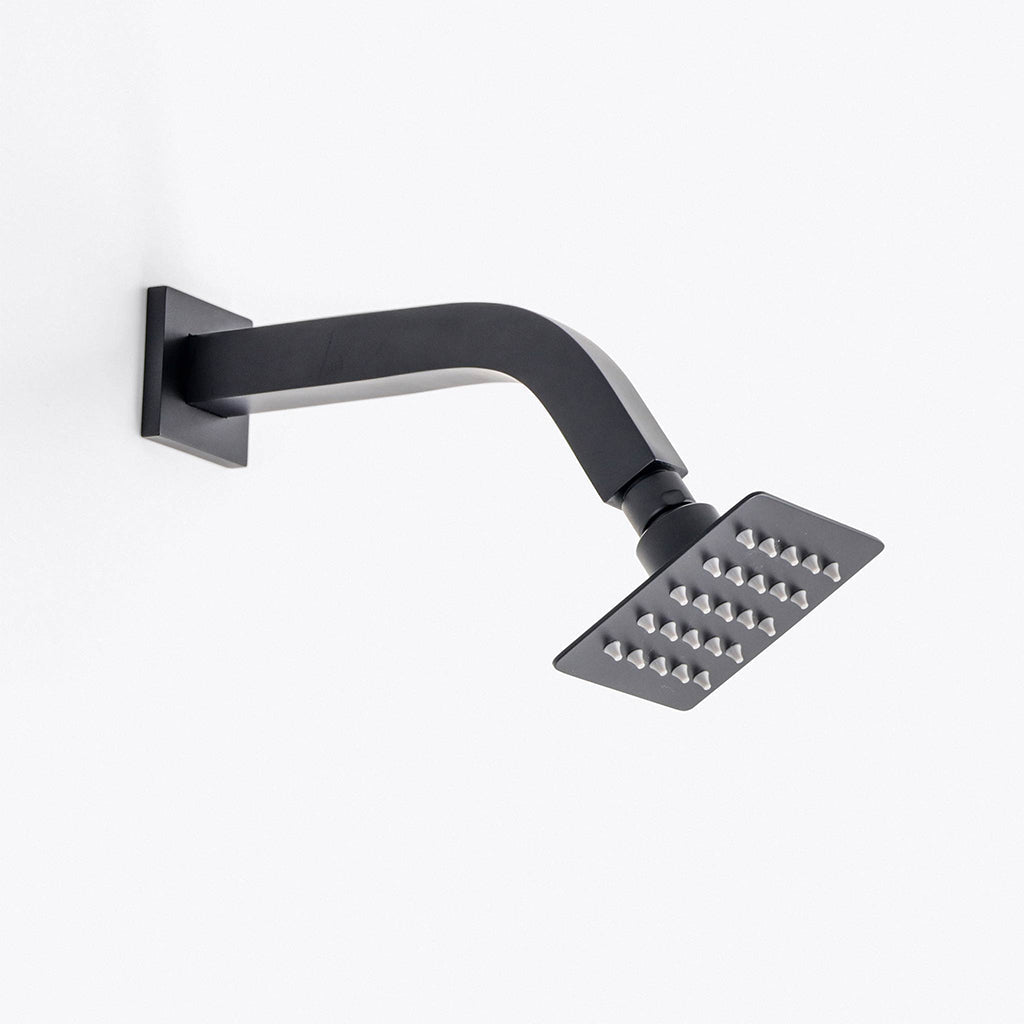 Devon Sharp Nozzles Slim Shower Head - Wall Or Ceiling Mount - 4" Stainless Steel/Matt Black