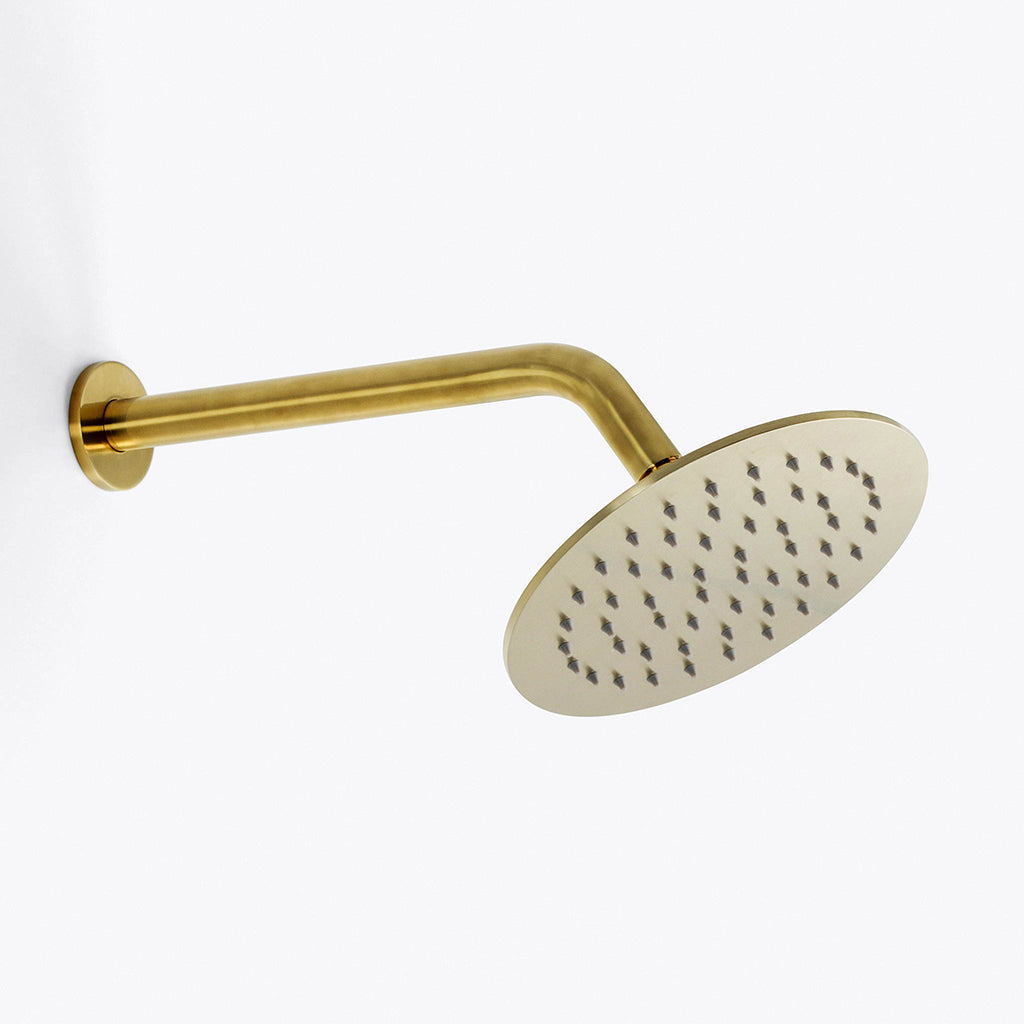 Metro Sharp Nozzles Shower Head - Wall Or Ceiling Mount - 8" Stainless Steel/Satin Brass