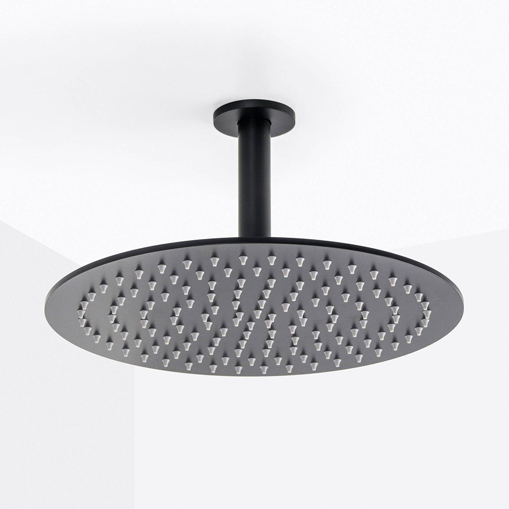Metro Sharp Nozzles Shower Head - Wall Or Ceiling Mount - 12" Stainless Steel/Matt Black