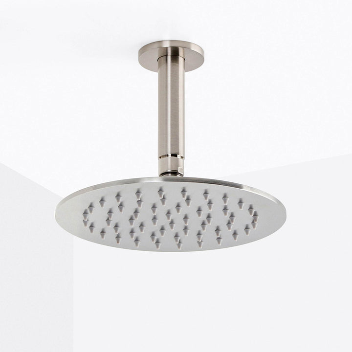 Metro Complete Round Shower Head - Ceiling Mount - 8" Brass/Brushed Nickel