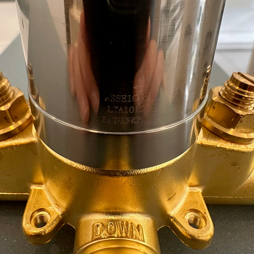 Devon 1 Way Pressure Balance Shower Mixer - Wall Mount - 6" Brass/Polished Chrome