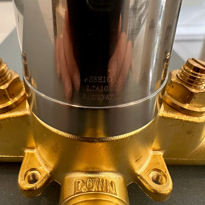 Devon 1 Way Pressure Balance Shower Mixer - Wall Mount - 6" Brass/Polished Chrome