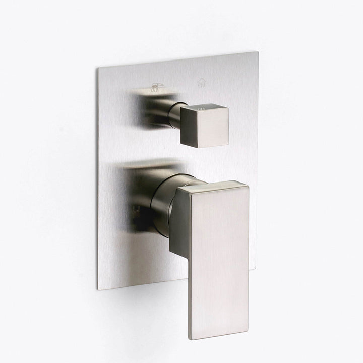 Devon 2 Way Pressure Balance Shower Mixer - Wall Mount - 5W x 8H" Brass/Brushed Nickel