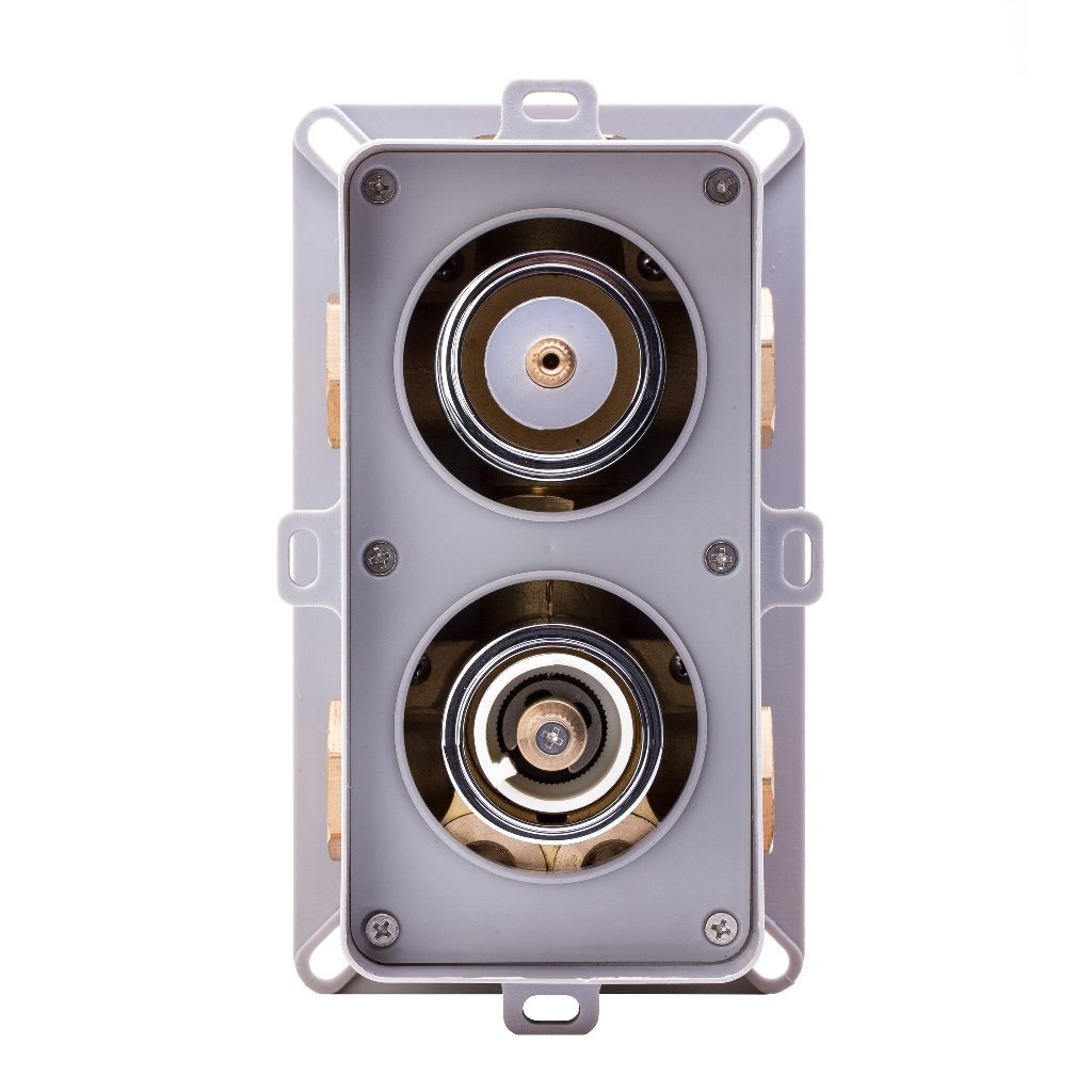 Metro 3 Way Thermostatic Complete Shower Set - Ceiling Mount - 16" Brass/Polished Chrome