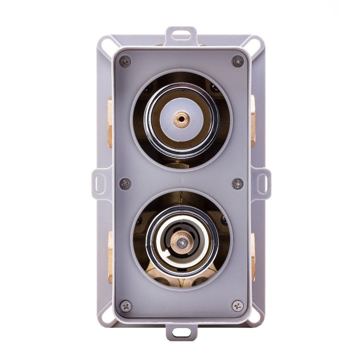 Metro 3 Way Thermostatic Complete Shower Set - Ceiling Mount - 16" Brass/Polished Chrome