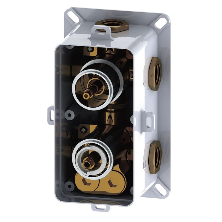 Metro 3 Way Thermostatic Complete Shower Set - Ceiling Mount - 16" Brass/Polished Chrome
