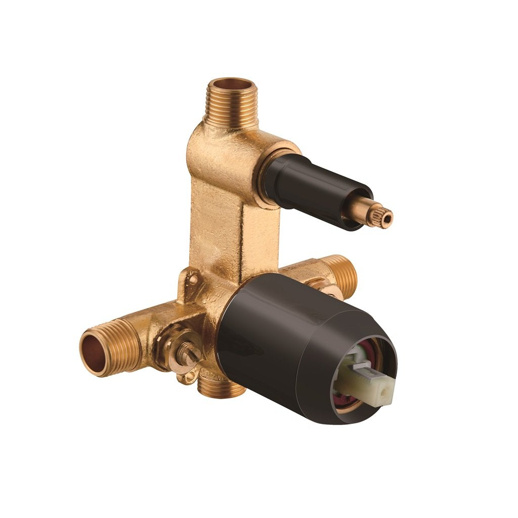 Metro 2 Way Pressure Balance Shower Mixer - Wall Mount - 2" Brass/Matt Black