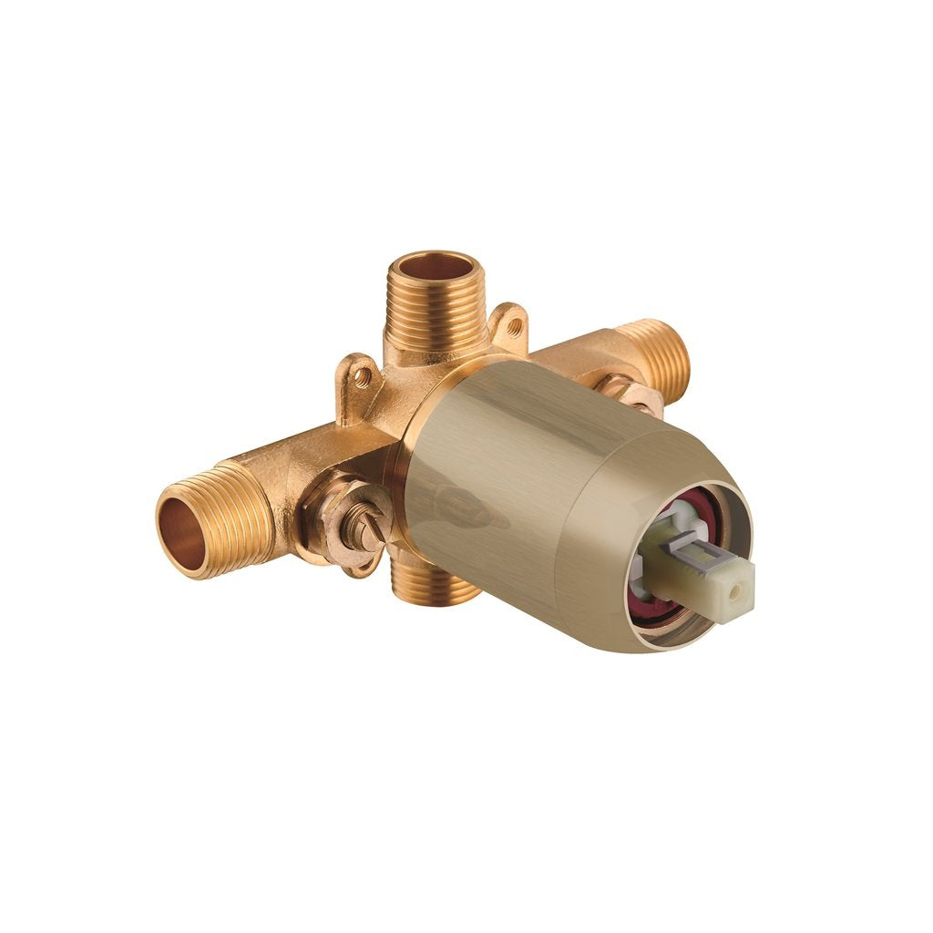 Metro 1 Way Pressure Balance Shower Mixer - Wall Mount - 1" Brass/Satin Brass