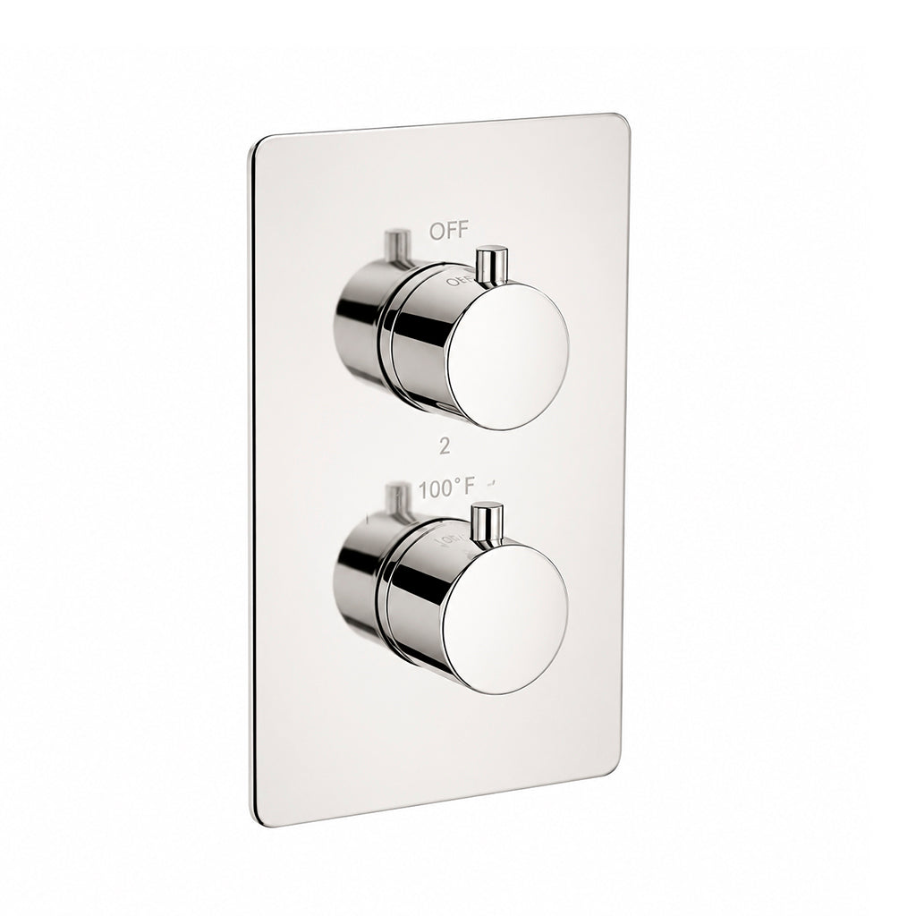 Metro 2-3 Way Thermostatic Shower Mixer - Wall Mount - 5W x 8H" Brass/Polished Nickel