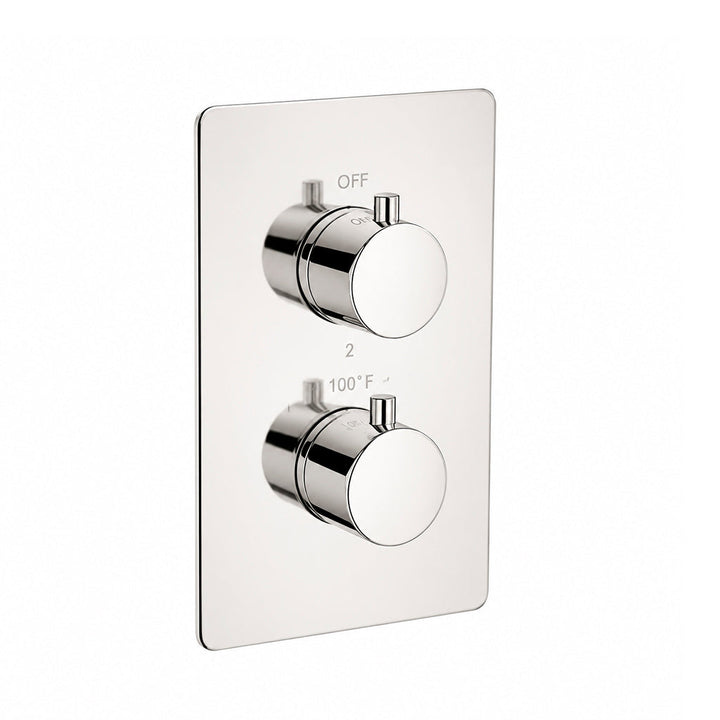 Metro 2-3 Way Thermostatic Shower Mixer - Wall Mount - 5W x 8H" Brass/Polished Nickel