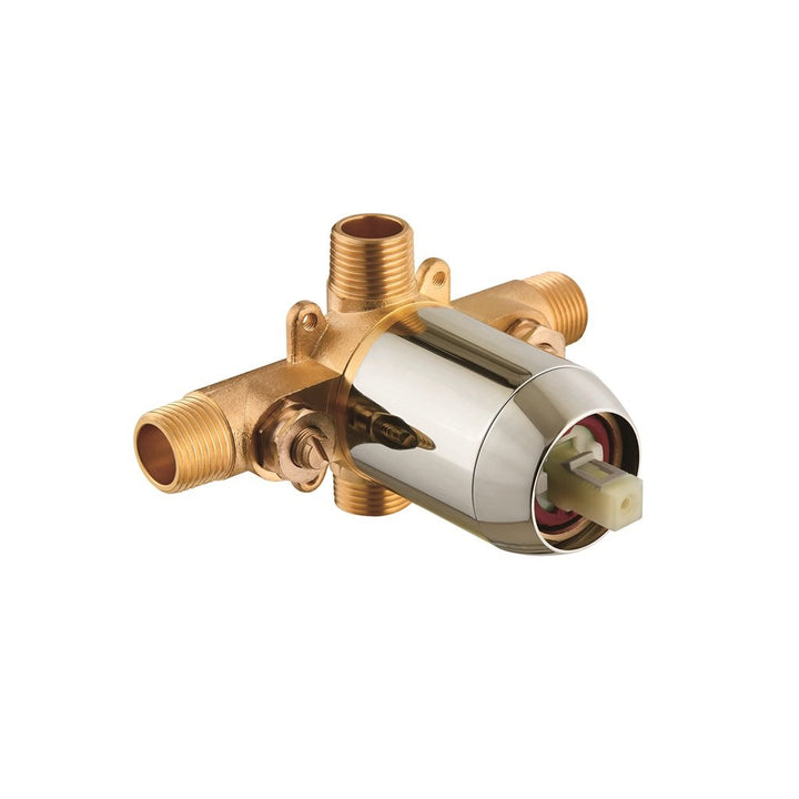 Devon 2 Way Pressure Balance Shower Column Set with Shower Head &amp; Hand Shower - Wall Mount - 8" Brass/Polished Chrome