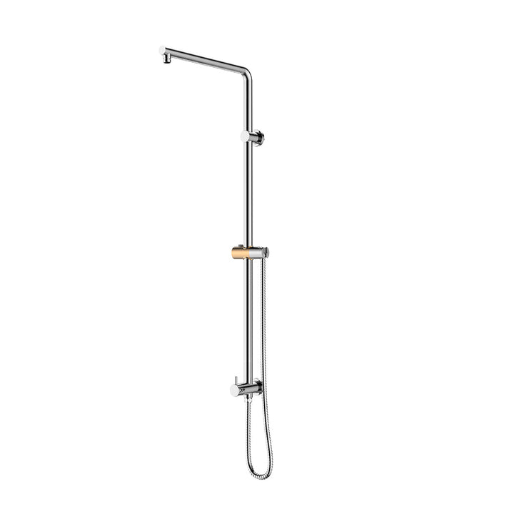 Devon 2 Way Pressure Balance Shower Column Set with Shower Head &amp; Hand Shower - Wall Mount - 8" Brass/Polished Chrome