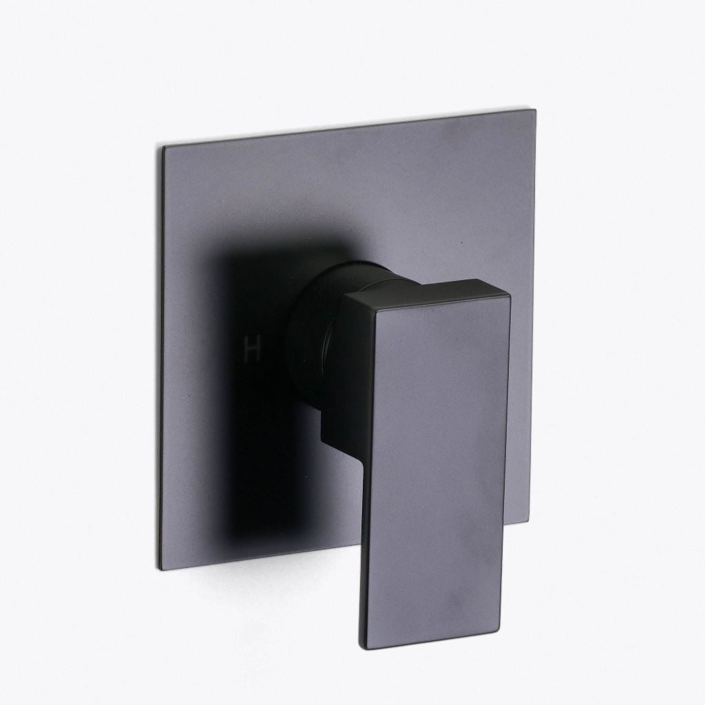 Devon 2 Way Pressure Balance Shower Column Set with Shower Head &amp; Hand Shower - Wall Mount - 8" Brass/Matt Black