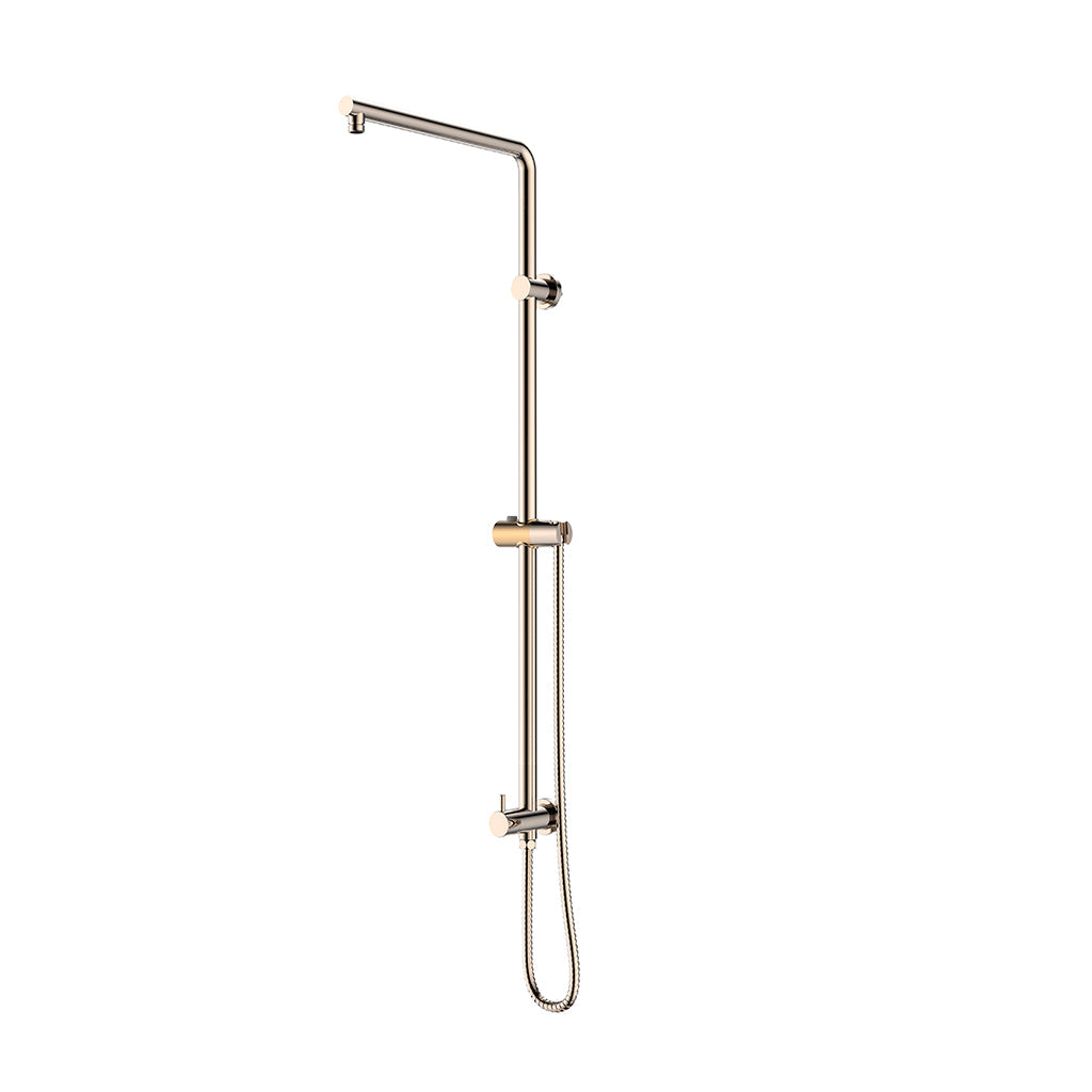 Metro 2 Way Pressure Balance Shower Column Set with Shower Head &amp; Hand Shower - Wall Mount - 12" Brass/Polished Nickel