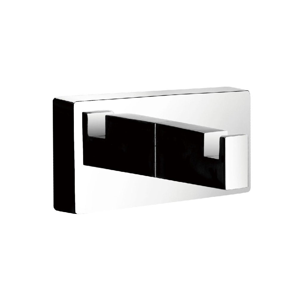 Luk 2 Single Hook - Wall Mount - 2" Brass/Polished Chrome