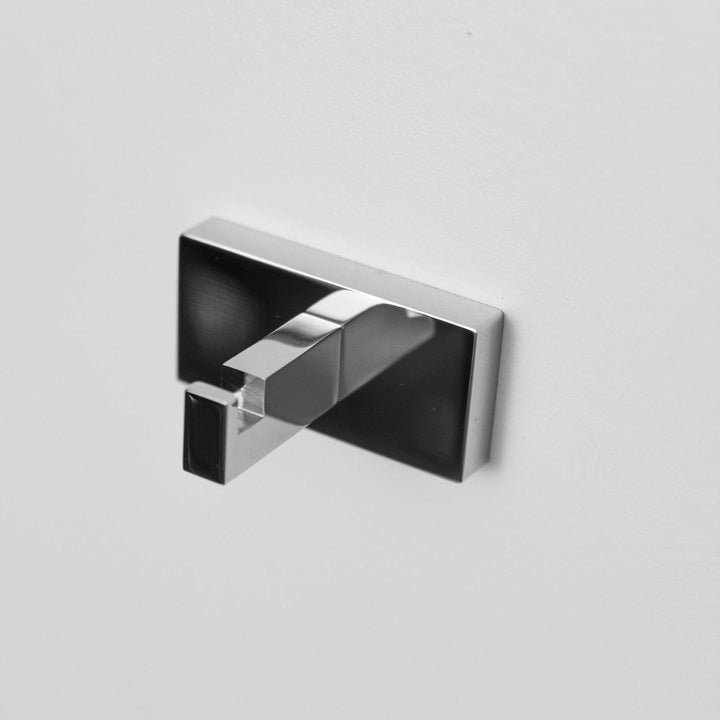 Luk 2 Single Hook - Wall Mount - 2" Brass/Polished Chrome